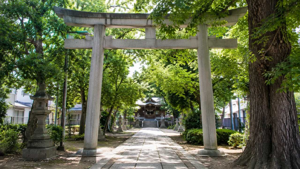 川口市柳崎にある静かな神社をイメージしたブログ用アイキャッチ