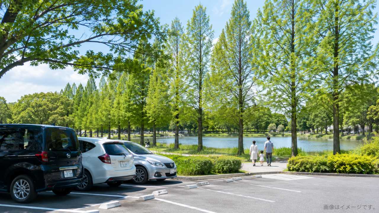 別所沼公園の駐車場