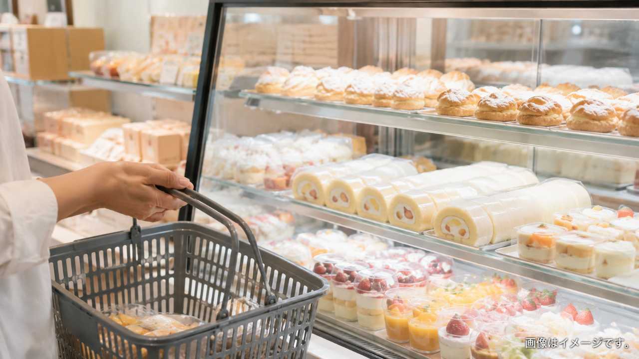 埼玉県のスイーツ工場直売所をイメージした写真風
