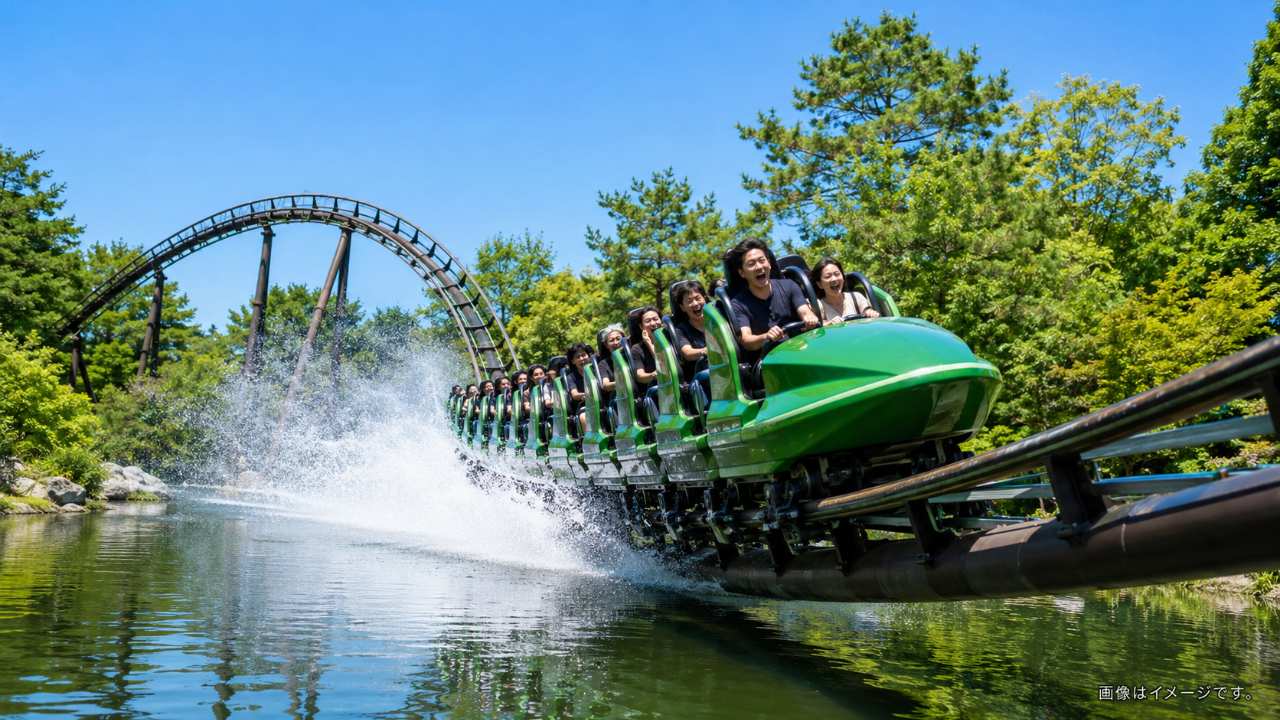 東武動物公園の水上ジェットコースター「カワセミ」をイメージ