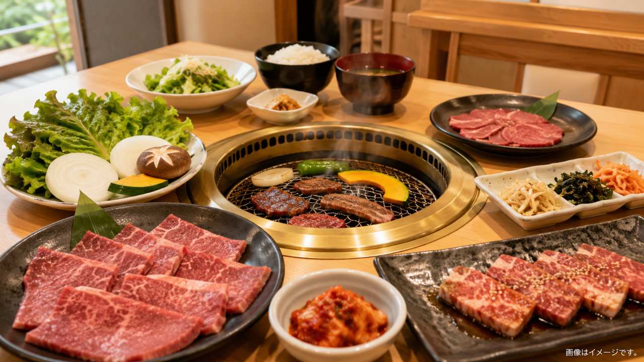 埼玉県内のホテルレストランをイメージした上品なビュッフェ台。ローストビーフ、洋食、サラダ、デザート