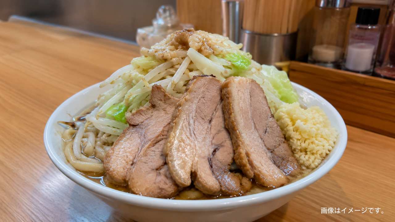 所沢のガッツリ系ラーメン新店舗をイメージした写真