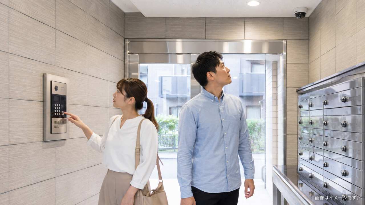 物件選びで危険を避けるチェック方法|川口市の賃貸物件で防犯設備を確認する様子